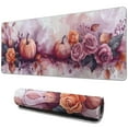 thumbnail image 1 of Happy Thanksgiving Fall Pumpkin Rose Large Gaming Mouse Pad Extended Mouse Pads with Stitched Edges, Non-Slip Base, Water Resist Keyboard Pad for Gamer, Office & Home, 31.5 X 11.8 in, 1 of 7