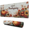 thumbnail image 1 of Happy Thanksgiving Fall Pumpkin Sunflower Large Gaming Mouse Pad Extended Mousepad Gaming with Stitched Edges, Non-Slip Base, Water Resist Keyboard Pad for Gamer, Office & Home, 31.5 X 11.8 in, 1 of 7