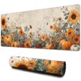 thumbnail image 1 of Happy Thanksgiving Fall Pumpkin Sunflower Large Gaming Mouse Pad Extended Mousepad Gaming with Stitched Edges, Non-Slip Base, Water Resist Keyboard Pad for Gamer, Office & Home, 31.5 X 11.8 in, 1 of 7