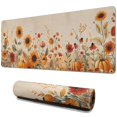 thumbnail image 1 of Happy Thanksgiving Fall Pumpkin Sunflower Large Gaming Mouse Pad Extended Mousepad Gaming with Stitched Edges, Non-Slip Base, Water Resist Keyboard Pad for Gamer, Office & Home, 31.5 X 11.8 in, 1 of 7