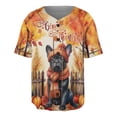 thumbnail image 1 of Happy Thanksgiving French Bulldog Give Thanks Fall Beanie Scarf Welcome All Over Print 3D Baseball Shirt Dog Lover Gifts Softball Sport - 00020, 1 of 6
