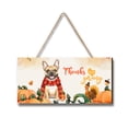 thumbnail image 1 of Happy Thanksgiving French Bulldog with Turkey Pumpkins Autumn Vibes Landscape Wood Sign Dog Lover Gifts Hanging Wall Home Decor - 12018, 1 of 5