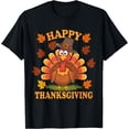 thumbnail image 1 of Happy Thanksgiving Funny Turkey Family Dinner Thanksgiving T-Shirt,Top Tees,Black, 1 of 4