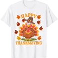 thumbnail image 1 of Happy Thanksgiving Funny Turkey Family Dinner Thanksgiving T-Shirt,Top Tees,Whiet, 1 of 4