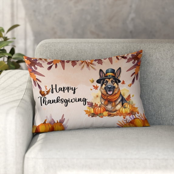 Happy Thanksgiving German Shepherd Welcome Thankful Fall Autumn Pumpkin Pillowcase Double Sided Alsatian Dog Lover Gifts Pillow Case Covers - 02021