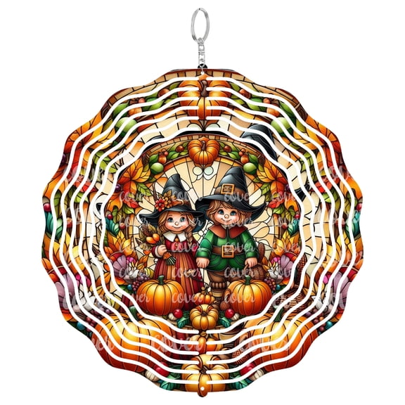 Happy Thanksgiving Gnomes 3D Wind Spinner Kinetic Hanging Garden Decor Yard Art