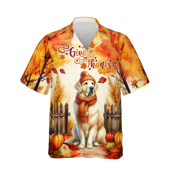 Happy Thanksgiving Golden Retriever Give Thanks Fall Beanie Scarf Welcome Hawaiian Shirt Breathable Summer Unisex Merch Goldens Dog Lover Gifts Idea - 00020