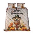 thumbnail image 1 of Happy Thanksgiving Golden Retriever Welcome Thankful Fall Autumn Pumpkin Quilt Bedding Set Goldens Dog Lover Gifts Idea 1 Blanket Bed Cover 2 Pillowcases - 02021, 1 of 5