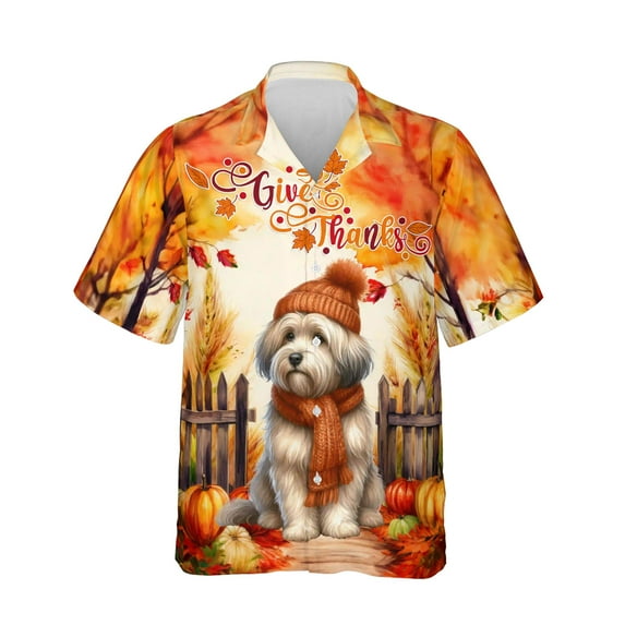 Happy Thanksgiving Havanese Give Thanks Fall Beanie Scarf Welcome Hawaiian Shirt Breathable Summer Unisex Merch Havanese Dog Lover Gifts Idea - 00020