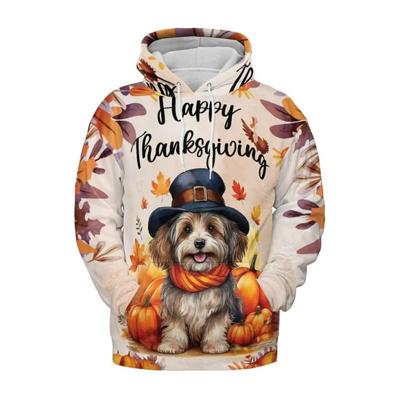 Happy Thanksgiving Havanese Welcome Thankful Fall Autumn Pumpkin All Over Print 3D Hoodie Unisex Merch Hoodies Havanese Dog Lover Gifts Idea - 02021