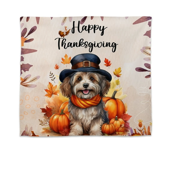 Happy Thanksgiving Havanese Welcome Thankful Fall Autumn Pumpkin Tapestry Havanese Dog Lover Gifts Idea Wall Hanging Backdrop Home Decor - 02021