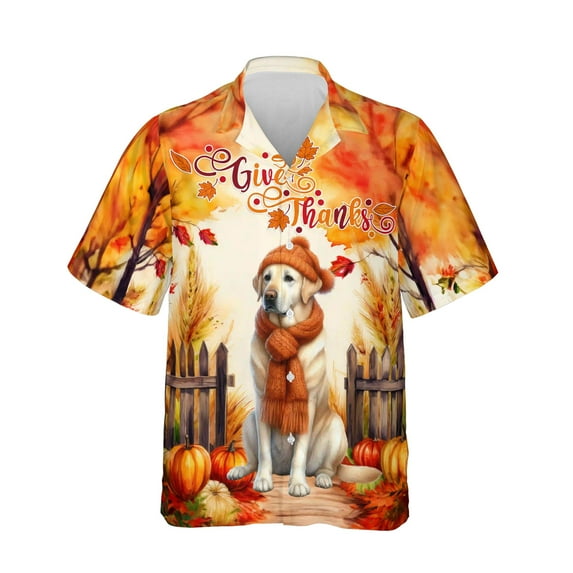 Happy Thanksgiving Labrador Retriever Give Thanks Fall Beanie Scarf Welcome Hawaiian Shirt Breathable Summer Unisex Merch Lab Dog Lover Gifts - 00020