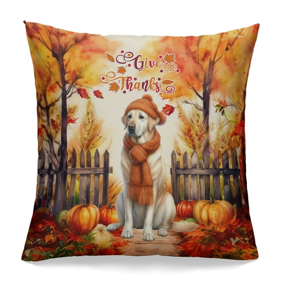 Happy Thanksgiving Labrador Retriever Give Thanks Fall Beanie Scarf Welcome Pillowcase Double Sided Lab Dog Lover Gifts Pillow Case Covers - 00020