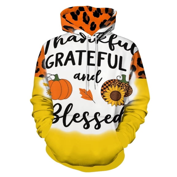 Happy Thanksgiving Men's Women Vintage 3D Hooded Sweatshirt - All-Season Loose Fit Streetwear