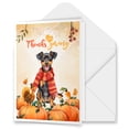 thumbnail image 1 of Happy Thanksgiving Miniature Pinscher with Turkey Pumpkins Autumn Vibes 5x7in Folded Greeting Card Mini Pin Dog Lover Single Note Card with Envelope - 12018, 1 of 5