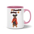 thumbnail image 1 of Happy Thanksgiving Miniature Pinscher with Turkey Pumpkins Autumn Vibes 11oz Accent Two-tone Mug Mini Pin Dog Lover Coffee Tea Cup - 12018, 1 of 5