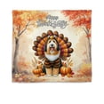 thumbnail image 1 of Happy Thanksgiving Old English Sheepdog Turkey Costume Pumpkins Autumn Leaves Tapestry Dog Lover Wall Hanging Backdrop Home Decor - 130144, 1 of 5