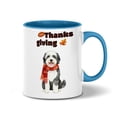 thumbnail image 1 of Happy Thanksgiving Old English Sheepdog with Turkey Pumpkins Autumn Vibes 11oz Accent Two-tone Mug Dog Lover Coffee Tea Cup - 12018, 1 of 5