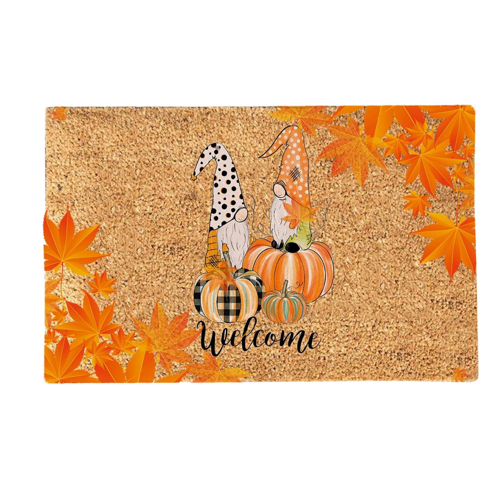 Happy Thanksgiving Outdoor Doormats, Fall Pumpkin Gnomes Door Mat Non