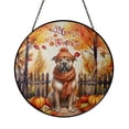 thumbnail image 1 of Happy Thanksgiving Pitbull Give Thanks Fall Beanie Scarf Welcome Stained Glass Suncatcher Terrier Dog Lover Window Hanging Sign Decor - 00020, 1 of 5