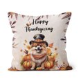 thumbnail image 1 of Happy Thanksgiving Pomeranian Welcome Thankful Fall Autumn Pumpkin Pillow Cushion Double Sided Pom Dog Lover Gifts Throw Pillow - 02021, 1 of 4