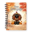 thumbnail image 1 of Happy Thanksgiving Portuguese Water Dog Turkey Costume Pumpkins Autumn Leaves Spiral Bound Journal PWD Portie Fishing Dog Lover 5x7in Spiral Notebook - 13014, 1 of 5