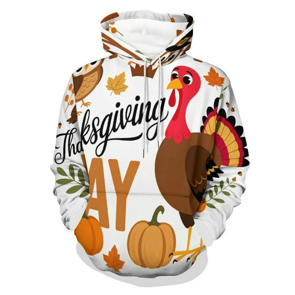 Happy Thanksgiving Pumpkin Turkey 3D Print Hoodie Men Women Autumn Thin Pullover Sweatshirt Vintage Streetwear Tops
