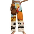 thumbnail image 1 of Happy Thanksgiving Pumpkin Turkey Pajama Pants Comfortable Elastic Waist Pajamas Fashion Sleepwear Bottoms Plus Size Homewear, 1 of 6