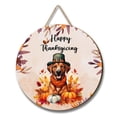 thumbnail image 1 of Happy Thanksgiving Rhodesian Ridgeback Welcome Thankful Fall Autumn Pumpkin Round Wood Sign Ridgebacks Dog Lover Gifts Hanging Wall Home Decor - 02021, 1 of 5