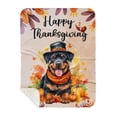 thumbnail image 1 of Happy Thanksgiving Rottweiler Welcome Thankful Fall Autumn Pumpkin Cozy Sherpa Blanket Rottie Dog Lover Gifts Idea Warm Soft Throw Blanket - 02021, 1 of 5