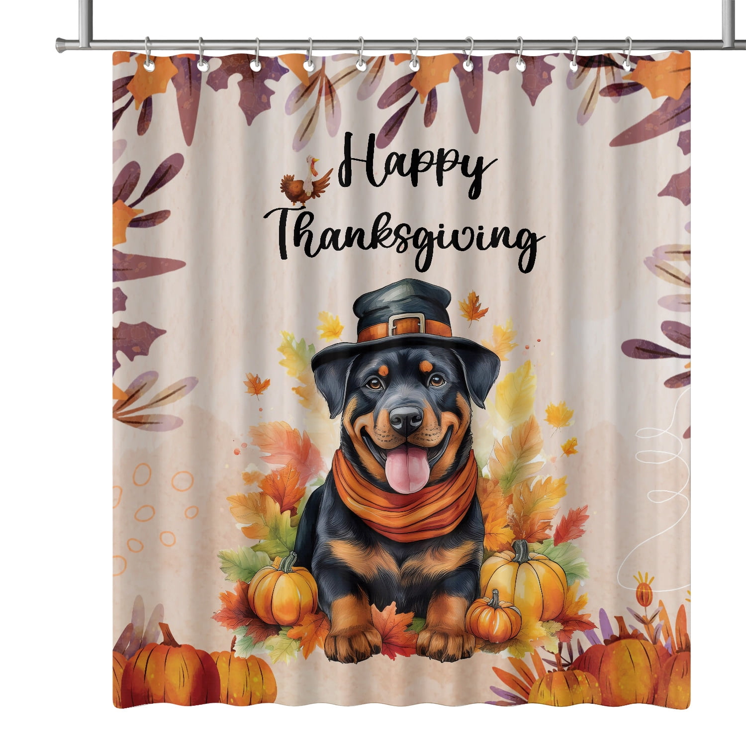 Happy Thanksgiving Rottweiler Welcome Thankful Fall Autumn Pumpkin ...