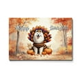 thumbnail image 1 of Happy Thanksgiving Samoyed Turkey Costume Pumpkins Autumn Leaves Horizontal Matte Canvas Poster Siberian Sammy Dog Lover Wall Art Home Decor - 130144, 1 of 5