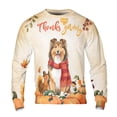 thumbnail image 1 of Happy Thanksgiving Shetland Sheepdog with Turkey Pumpkins Autumn Vibes All Over Print 3D Sweatshirt Unisex Merch Sheltie Dog Lover Gifts - 12018, 1 of 6
