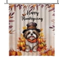 thumbnail image 1 of Happy Thanksgiving Shih Tzu Welcome Thankful Fall Autumn Pumpkin Shower Curtain Lion Dog Lover Gifts Waterproof Bathroom Bathtub Curtain - 02021, 1 of 5