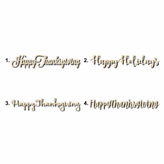 Happy Thanksgiving Sign Unfinished Wood Cutout Home Decor DIY Option 2- 42" Wide / 1/2"