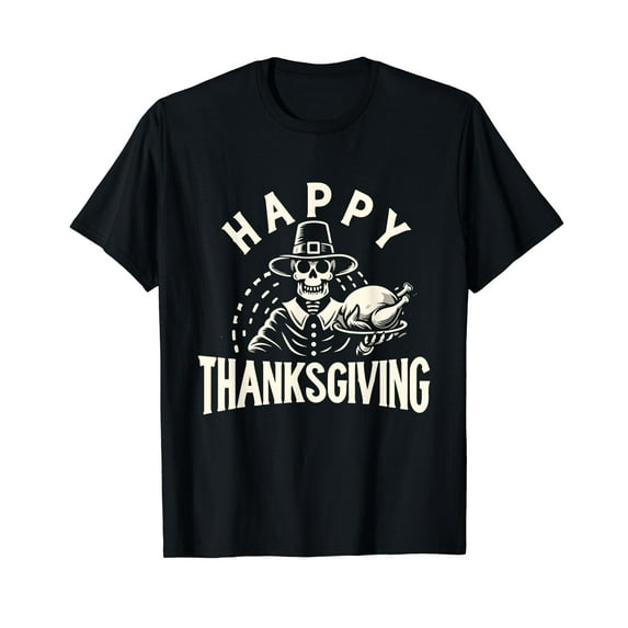 Happy Thanksgiving Skeleton and Turkey T-Shirt