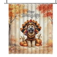 thumbnail image 1 of Happy Thanksgiving Soft Coated Wheaten Terrier Turkey Costume Pumpkins Autumn Leaves Shower Curtain Wheatie Dog Lover Waterproof Bathroom Bathtub Curtain - 130144, 1 of 5