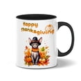 thumbnail image 1 of Happy Thanksgiving Sphynx Welcome Thankful Fall Autumn Pumpkin 11oz Accent Two-tone Mug Cat Lover Kitten Owner Gifts Idea Coffee Tea Cup - 02021, 1 of 5