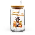thumbnail image 1 of Happy Thanksgiving Sphynx Welcome Thankful Fall Autumn Pumpkin 16oz Glass Cup Mug Cat Lover Kitten Owner Gifts Idea Glass Can with Bamboo Lid and Straw - 02021, 1 of 5