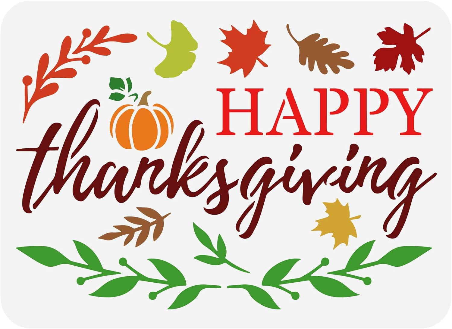 Stincil Fall Happy Thanksgiving Stencil 11.7x8.3 inch Maple Leaf Stencils Plastic ...