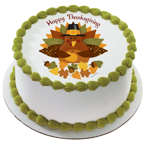 Happy Thanksgiving Turkey Edible Cake Topper Edible Image Frosting Sheet Easy To Apply To Your Own Cake