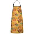thumbnail image 1 of Happy Thanksgiving Turkey Fall Leaves Pumpkin Apron-Garden Aprons for Women with Pockets-Cotton Linen Waterproof Kitchen Cooking Gardening Aprons Adjustable for Kitchen,Cooking,BBQ and Salon 33"x27", 1 of 7