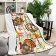 thumbnail image 1 of Happy Thanksgiving Turkey Fall Leaves Pumpkin Blanket,Comfortable Soft Lamb Wool Throw Blanket,All Season,Warm Lightweight Blankets for Sofa Bed Couch Living Room Chair,40"x50", 1 of 4