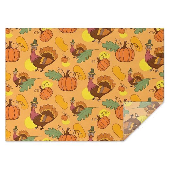 Happy Thanksgiving Turkey Fall Leaves Pumpkin Rectangle Tablecloth 60"x84",Waterproof Polyester Rectangle Table Cloth, Wipeable Spillproof Polyester Tablecloth for Dining, Camping, Indoor and Outdoor