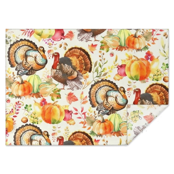 Happy Thanksgiving Turkey Fall Leaves Pumpkin Rectangle Tablecloth 60"x84",Waterproof Polyester Rectangle Table Cloth, Wipeable Spillproof Polyester Tablecloth for Dining, Camping, Indoor and Outdoor