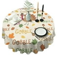 thumbnail image 1 of Happy Thanksgiving Turkey Fall Leaves Round Tablecloth 60" X 60",Wrinkle Wipeable Table Cloth for Kitchen Dining Room Picnic Patio Party, 1 of 5