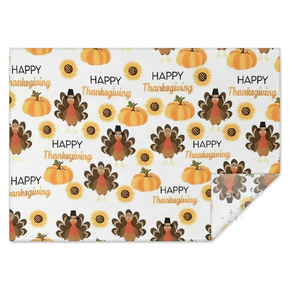 Happy Thanksgiving Turkey Fall Pumpkin Rectangle Tablecloth 60"x84",Waterproof Polyester Rectangle Table Cloth, Wipeable Spillproof Polyester Tablecloth for Dining, Camping, Indoor and Outdoor
