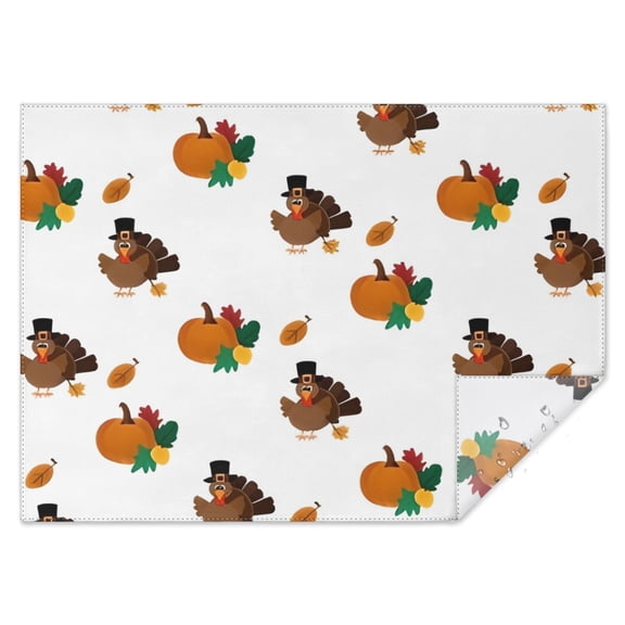 Happy Thanksgiving Turkey Fall Pumpkin Rectangle Tablecloth 60"x84",Waterproof Polyester Rectangle Table Cloth, Wipeable Spillproof Polyester Tablecloth for Dining, Camping, Indoor and Outdoor