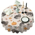 thumbnail image 1 of Happy Thanksgiving Turkey Fall Pumpkin Round Tablecloth 60" X 60",Wrinkle Wipeable Table Cloth for Kitchen Dining Room Picnic Patio Party, 1 of 6