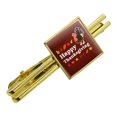 thumbnail image 1 of Happy Thanksgiving Turkey Square Tie Bar Clip Clasp Tack- Silver or Gold, 1 of 4